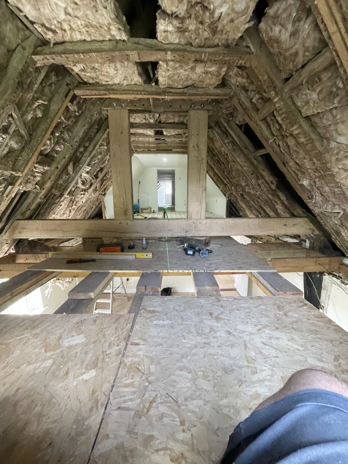 Exposed roof structure and traditional timber framing
