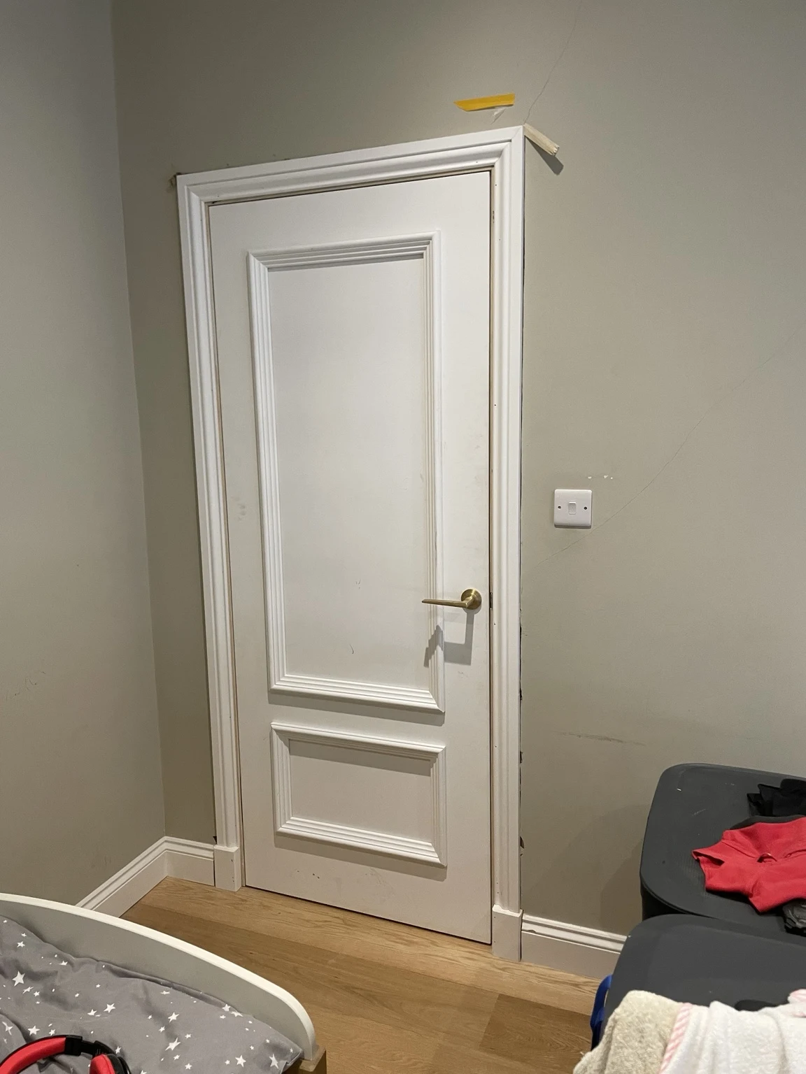 White panelled interior door and fitted architrave